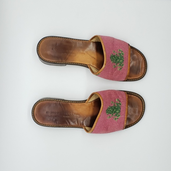 Stubbs & Wootton Embroidered frog slide sandals 10 - Picture 4 of 8